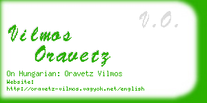 vilmos oravetz business card